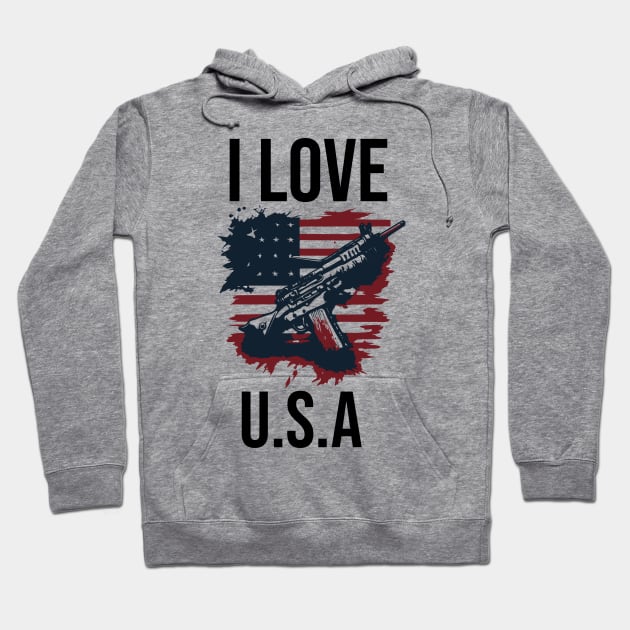 I love usa independence day typography design Hoodie by emofix